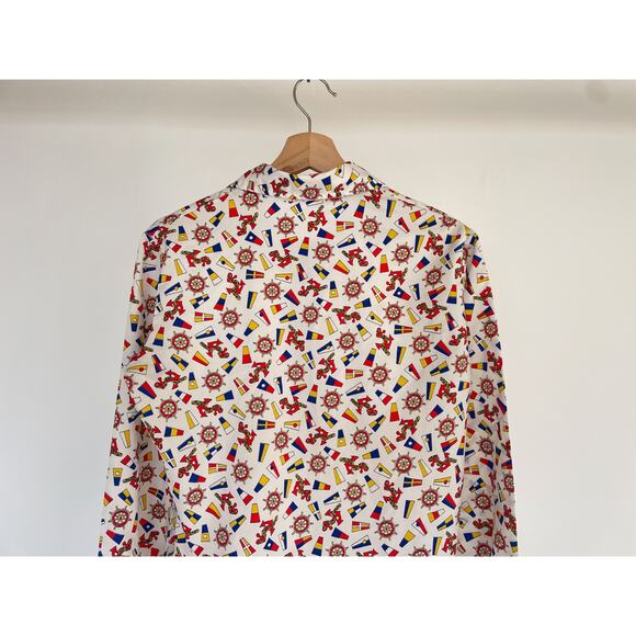 Vintage 70's Le Soft Shirt Lady Manhattan Nautical Sailor Button Up Shirt Sz M - Picture 5 of 15